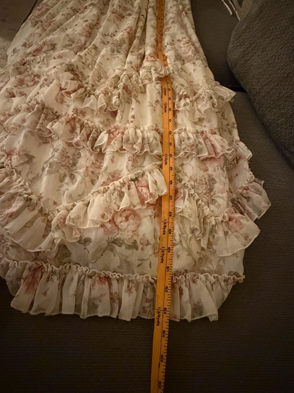 V. Chapman Floral Corset Maxi Dress Lace Up Back Ruffle Hem Size 8 NWT - Picture 17 of 17